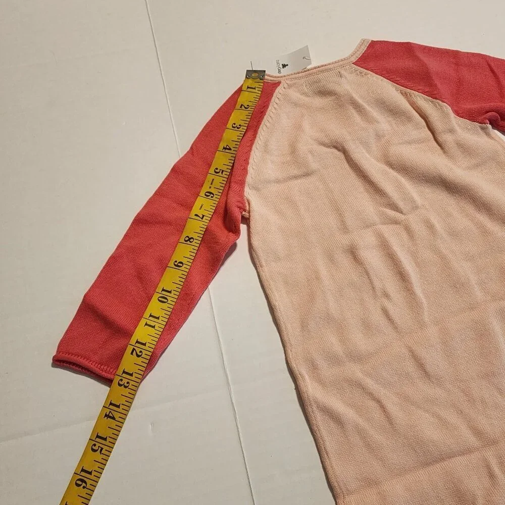 New Baby Gap Peach & Red Knit Romper Cutie 12-18 Months 100% Cotton